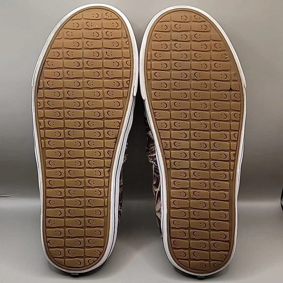 SANUK Sidewalk Surfers Shoes Men's Sz 9 Brown Frayed Palms Canvas Slip-On Beachy - Picture 6 of 10